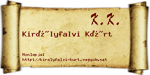 Királyfalvi Kürt névjegykártya